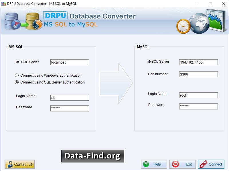 Screenshot of MSSQL To MySQL Converter ex
